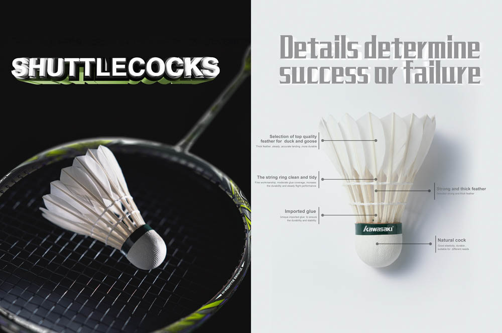 12Pcs/lot Badminton Goose Feather Shuttlecock by King Kong 12Pcs/lot Badminton Goose Feather Shuttlecock by King Kong