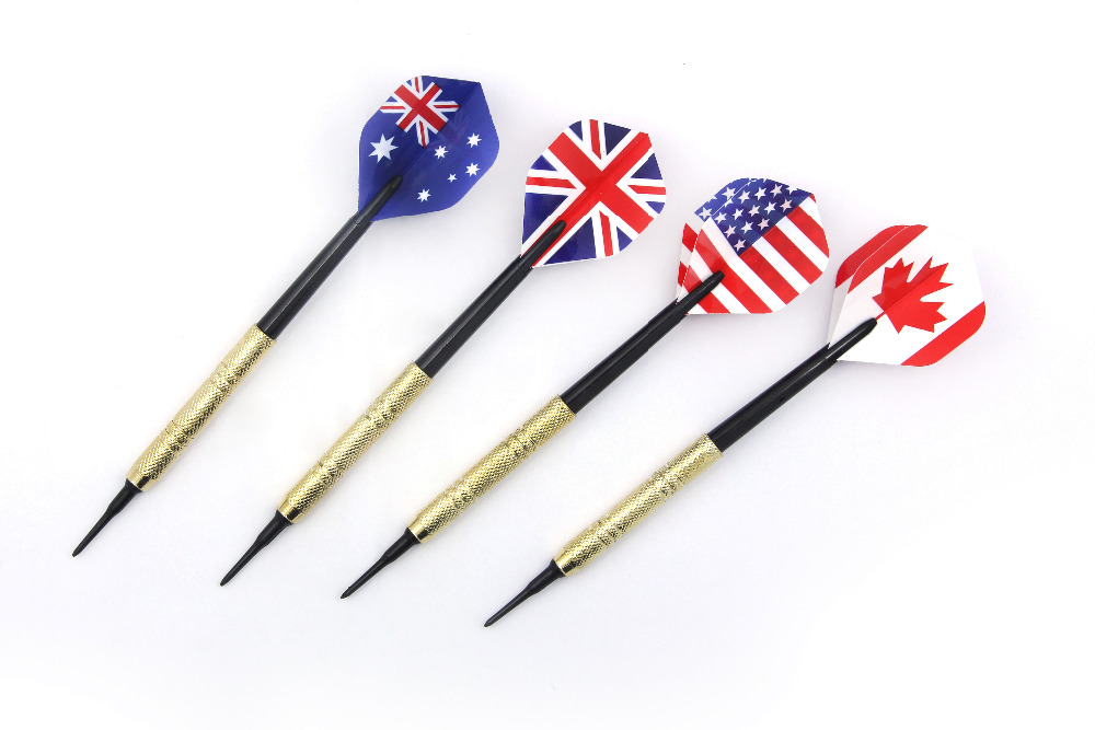 12Pcs Soft Tip Darts with 36 Extra Tips Four Kind Nice Flights Set Plastic Tips Points Needle Replacement for Electronic Dart