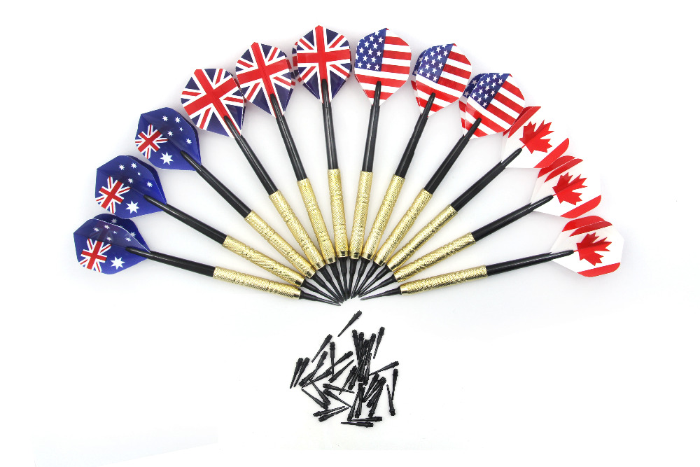 12Pcs Soft Tip Darts with 36 Extra Tips Four Kind Nice Flights Set Plastic Tips Points Needle Replacement for Electronic Dart