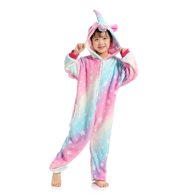 Kigurumi Onesie Kids Unicorn Pajamas For Children Animal Cartoon Blanket Sleepers Baby Costume Winter Boy Girl Licorne Jumspuit