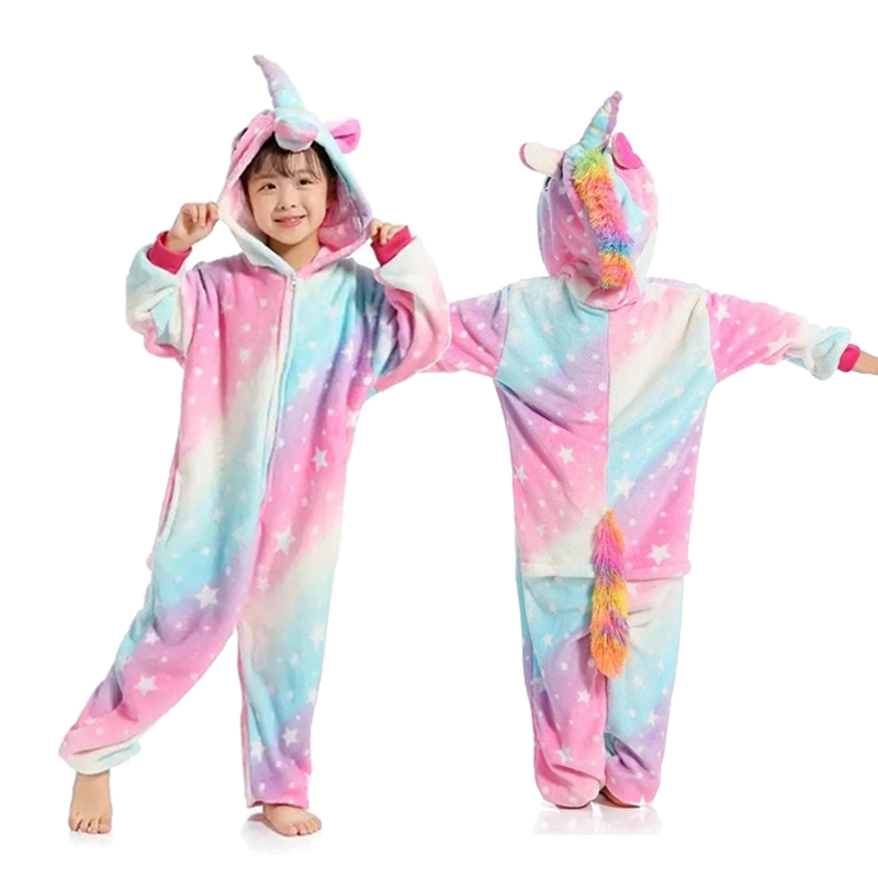 Kigurumi Onesie Kids Unicorn Pajamas For Children Animal Cartoon Blanket Sleepers Baby Costume Winter Boy Girl Licorne Jumspuit