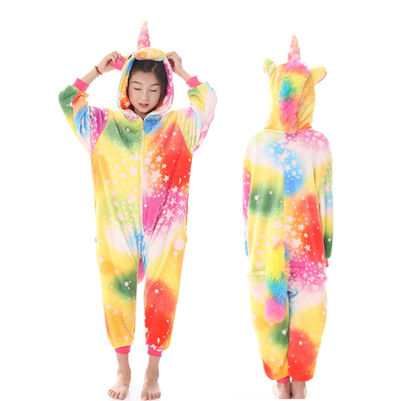 Kigurumi Onesie Kids Unicorn Pajamas For Children Animal Cartoon Blanket Sleepers Baby Costume Winter Boy Girl Licorne Jumspuit