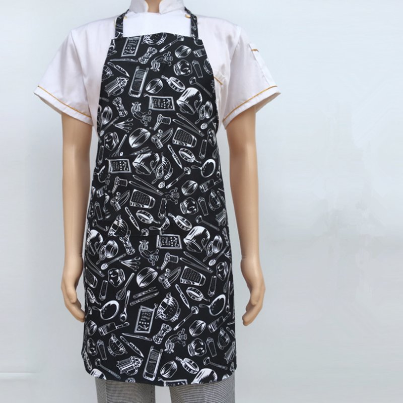 Adjustable Half-length Adult Apron Striped Hotel Restaurant Chef Waiter Apron Kitchen Cook Apron With 2 Pockets 40