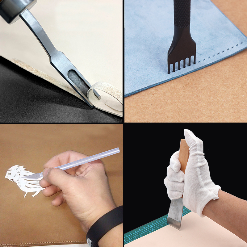 Professional Leather Craft Tools Kit Hand Sewing Stitching Punch Carving Work Saddle Leather craft Accessories