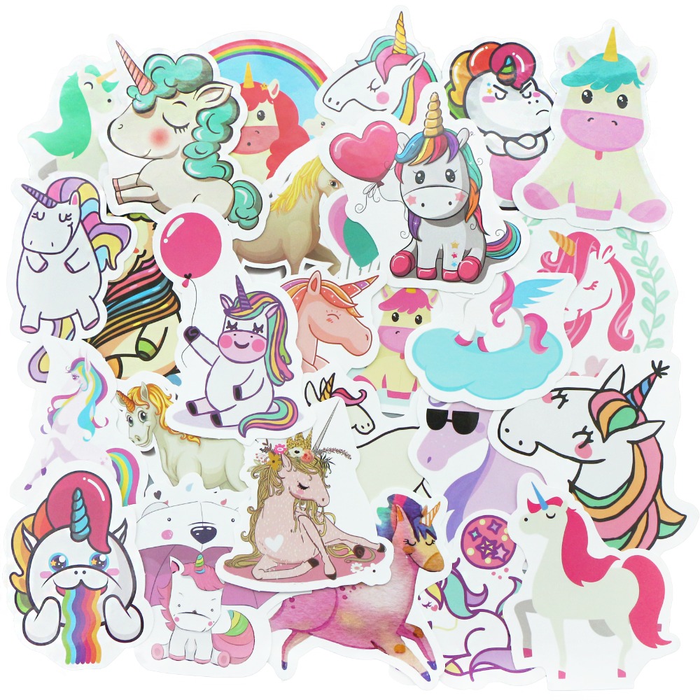 Waterproof Cartoon Unicorn Stickers Waterproof Cartoon Unicorn Stickers