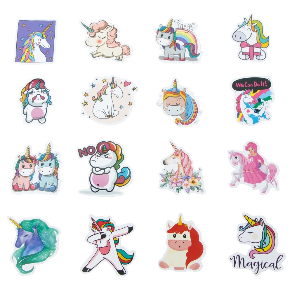 Waterproof Cartoon Unicorn Stickers Waterproof Cartoon Unicorn Stickers