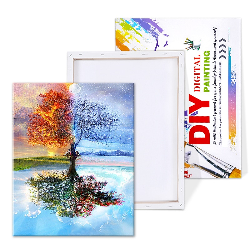 DIY Four Seasons Tree Painting by Numbers